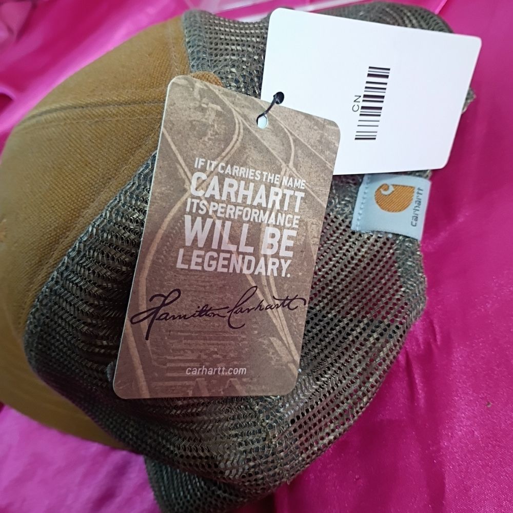 Carhartt Mesh Back Logo Graphic Baseball Hat Cap Brown 14806. - Picture 4 of 7